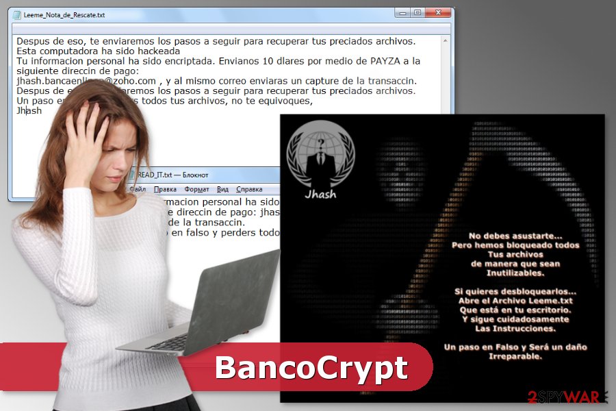 Picture of BancoCrypt ransomware virus