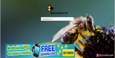 The picture displaying bazzsearch.com virus