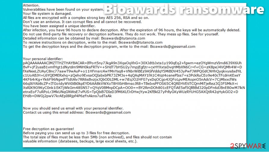 Bioawards ransomware virus