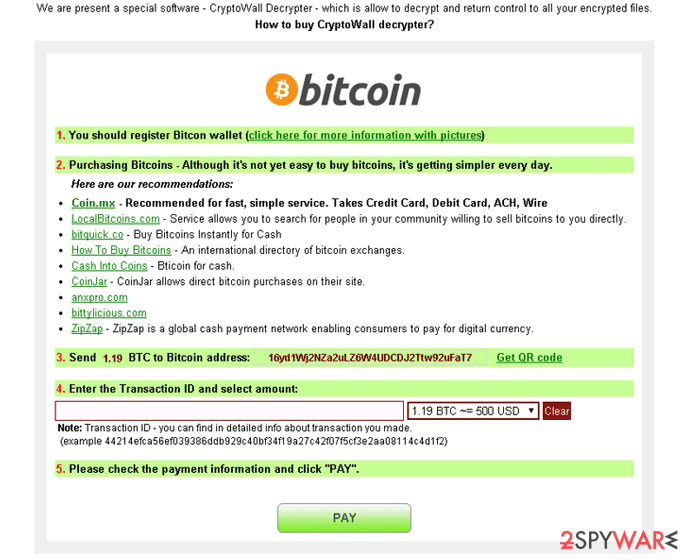 Cryptowall asking users to pay a ransom in BitCoins Cryptowall asking users to pay a ransom in BitCoins
