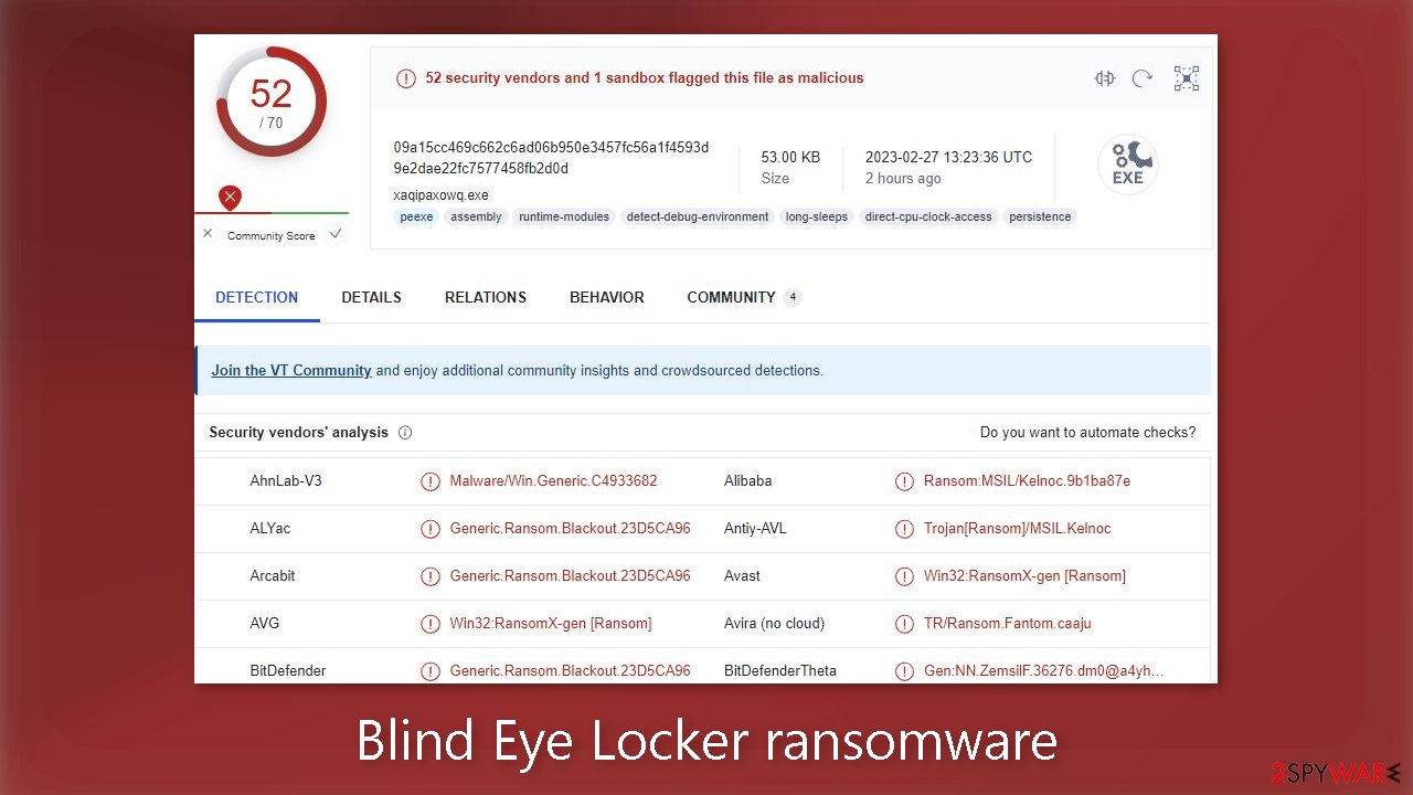 Blind Eye Locker ransomware