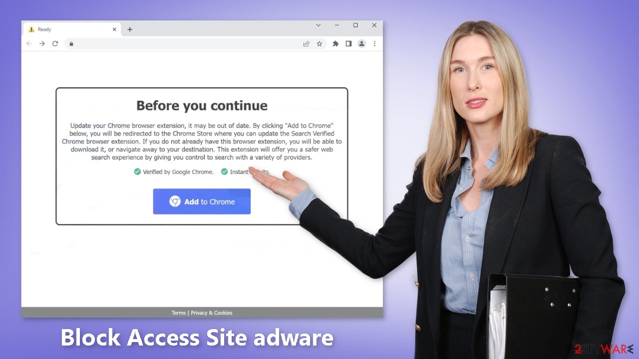 Block Access Site adware