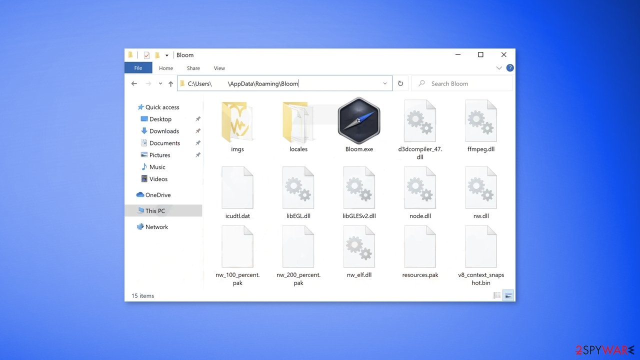 Remove Bloom adware (virus) Free Instructions