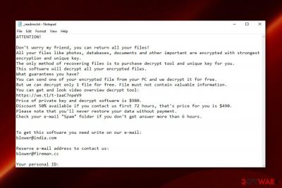 Blower ransomware