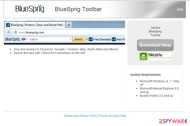 BlueSprig Toolbar snapshot BlueSprig Toolbar snapshot