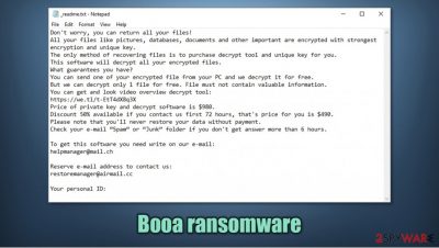 Booa ransomware