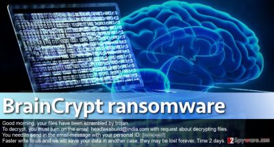 Braincrypt ransomware asks for a ransom