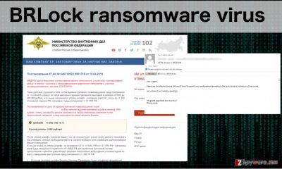 An image of the BRLock ransomware virus