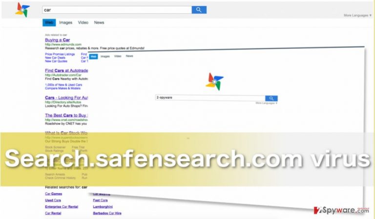 Image of the browser hijacker Search.safensearch.com