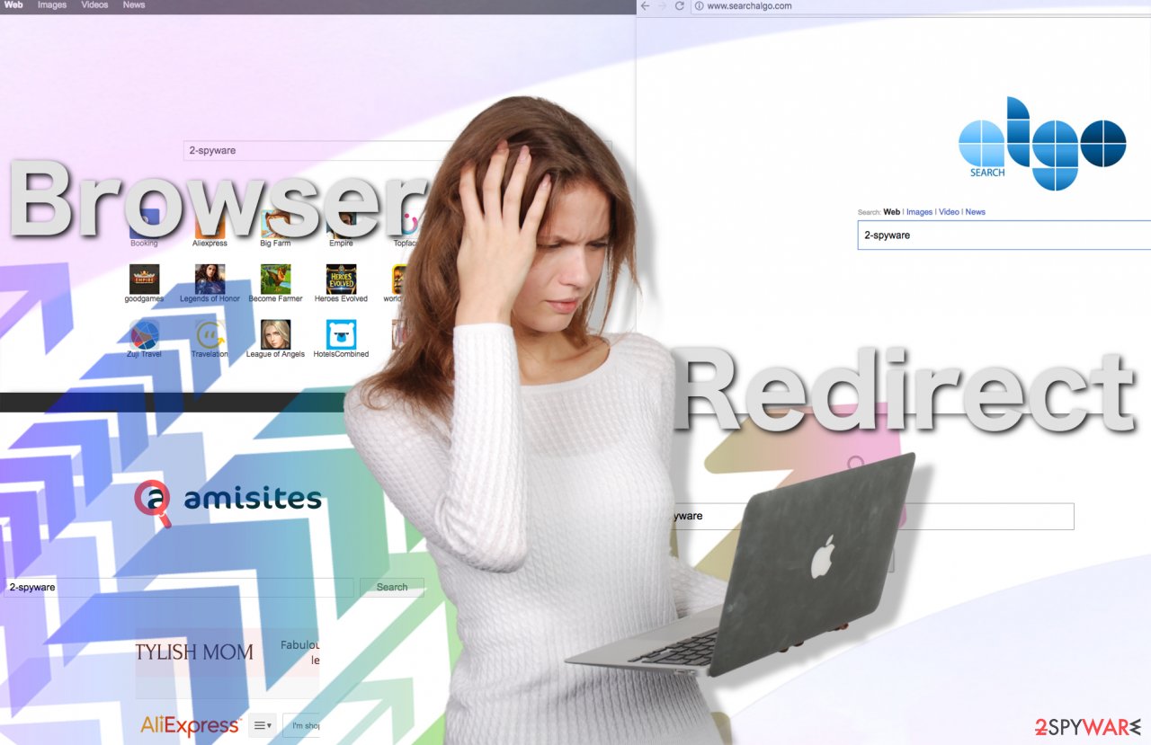 Browser redirect virus illustration