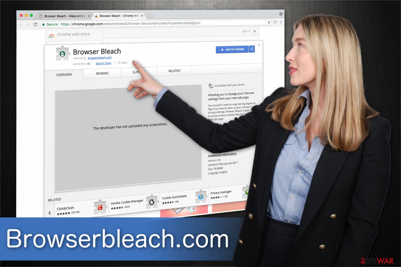 The illustration of Browserbleach.com browser hijacker