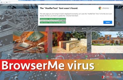 Image of malicious website suggesting to download BrowserMe virus