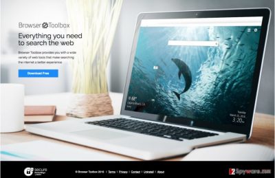 Illustration of Browser Toolbox adware website