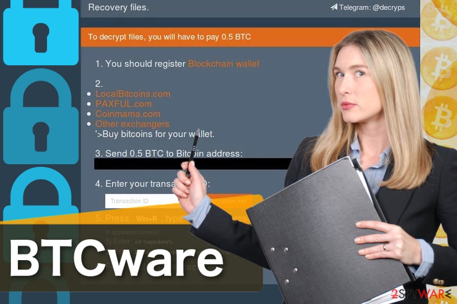 The screenshot of BTCware virus