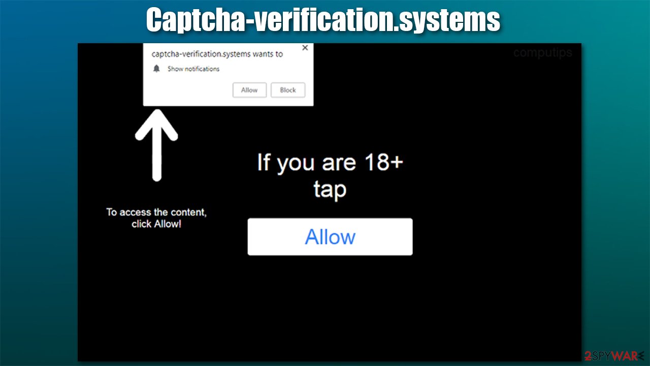Remove Captcha-verification.systems pop-ups (spam)