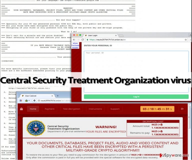 Picture of Central Security Treatment Organization ransomware virus