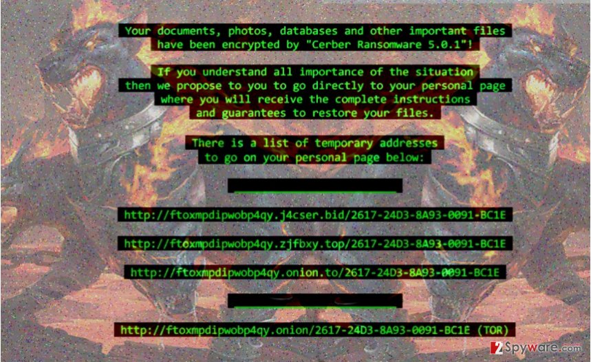 Cerber 5.0.1 virus Cerber 5.0.1 virus