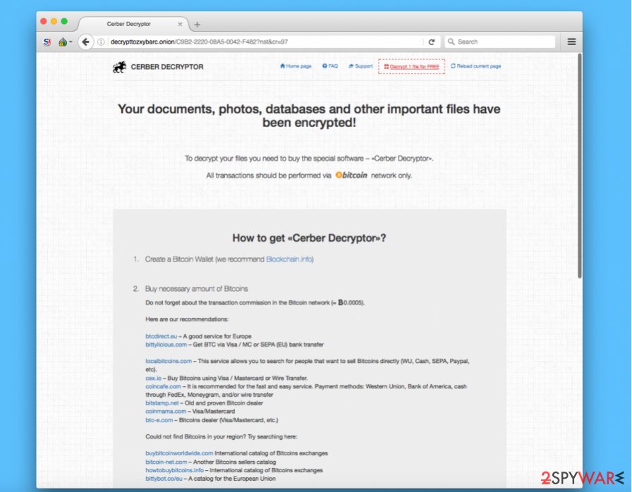 Cerber payment page Cerber payment page