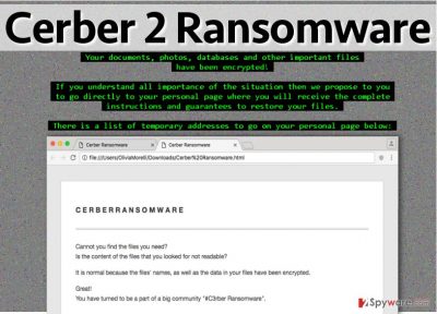 Ransom notes left by Cerber 2.0 ransomware virus