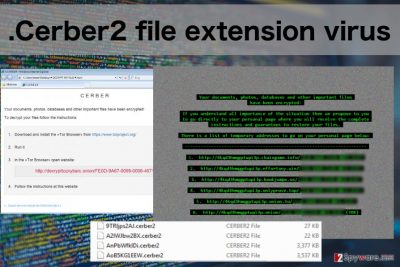 An illustration of the .Cerber2 virus