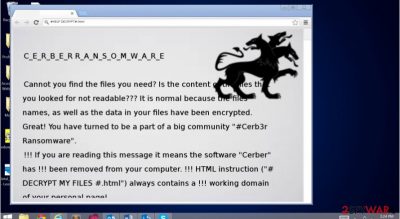 The note left by Cerber 3.0 virus