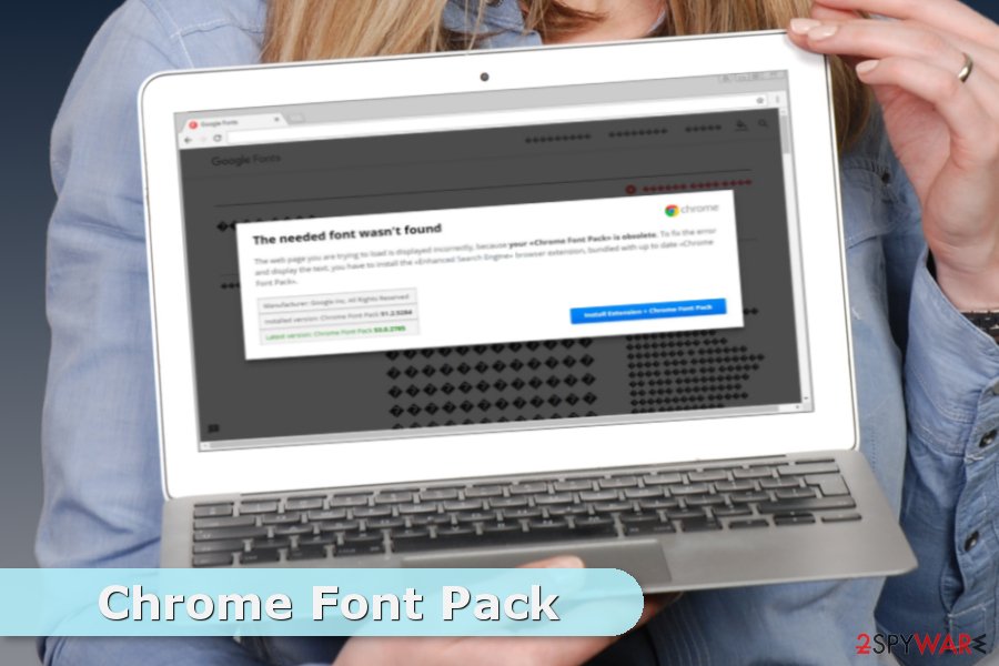 Image of Chrome Font Pack pop-up