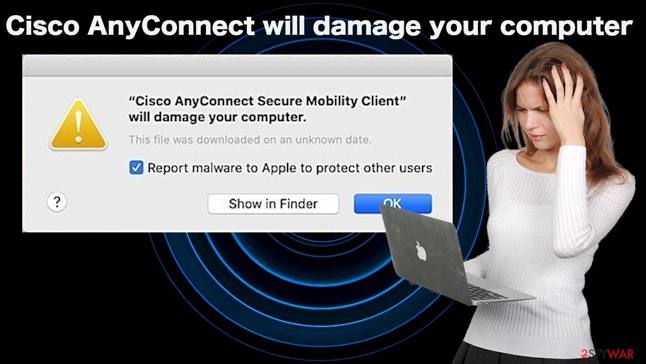 "Cisco AnyConnect Secure Mobility Client will damage your computer" spam