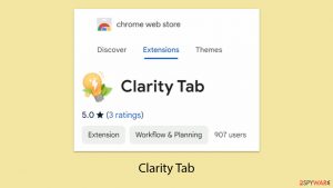 Clarity Tab browser hijacker
