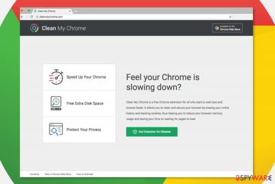 Screenshot of Clean My Chrome download page