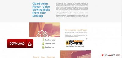 The picture revealing ClearScreen Player