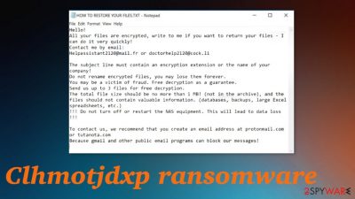 Clhmotjdxp ransomware