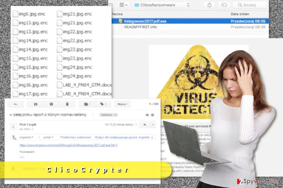 The picture of ClicoCrypter ransomware virus