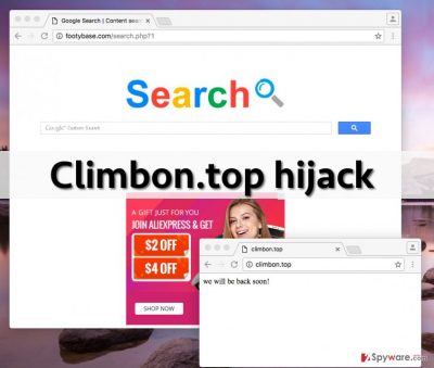 Climbon.top redirect virus wants the user to use this shady search engine