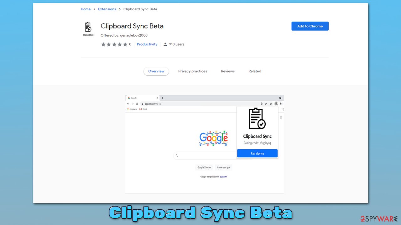 Clipboard Sync Beta browser extension