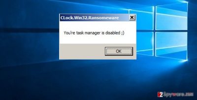 Clock.Win32.ransomware example