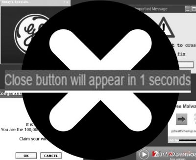 An image of Close button will appear in X seconds" pop-up ads