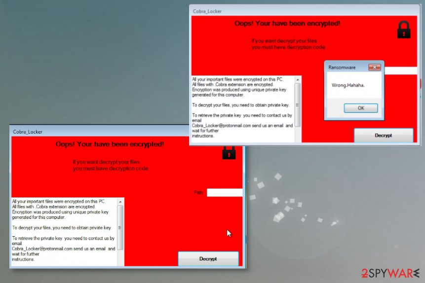 CobraLocker files virus