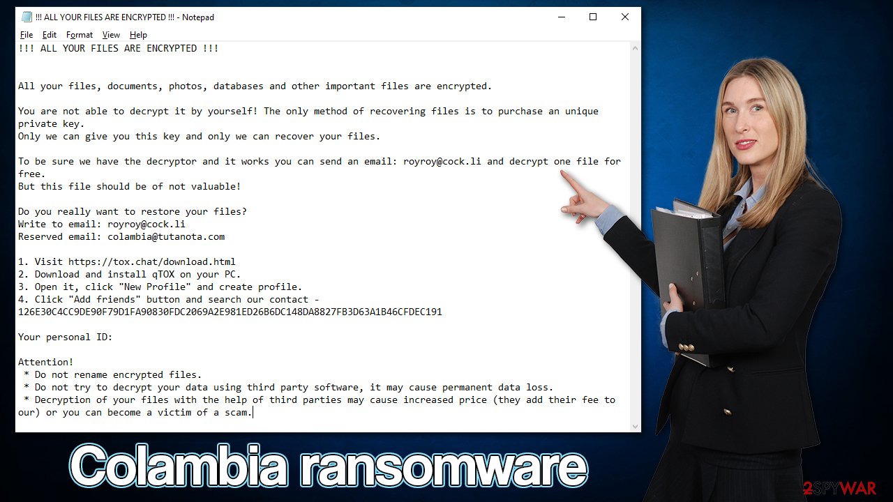 Colambia ransomware virus
