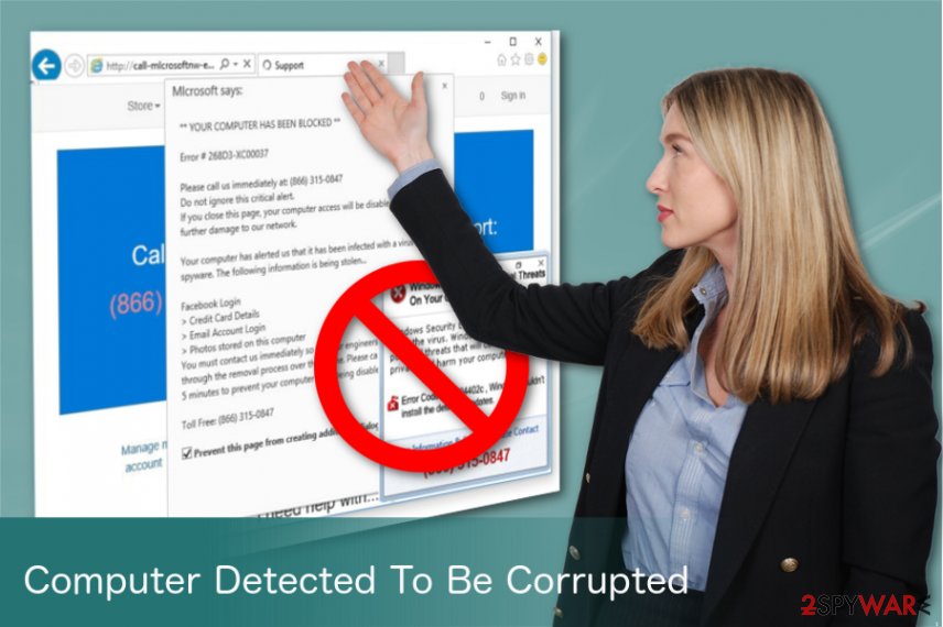 Computer Detected To Be Corrupted tech support scam