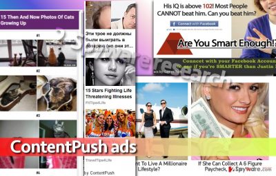 Image showing examples of ContentPush ads