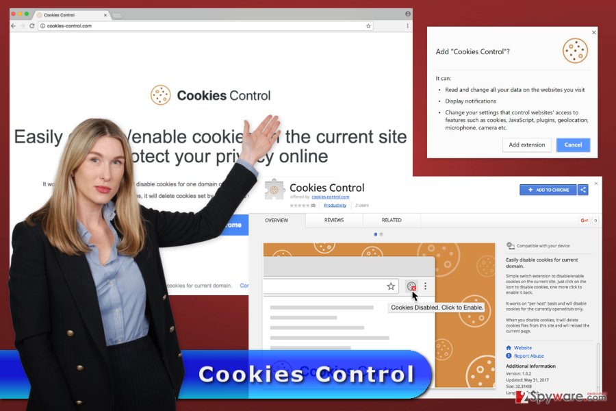 The image of Cookies Control virus