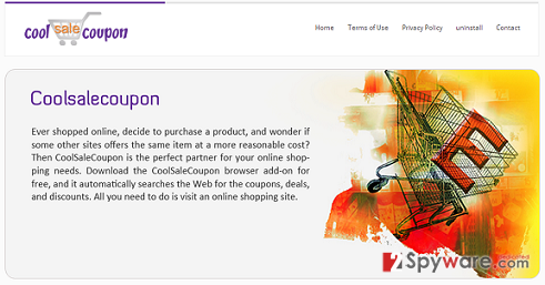 CoolSaleCoupon adware snapshot CoolSaleCoupon adware snapshot