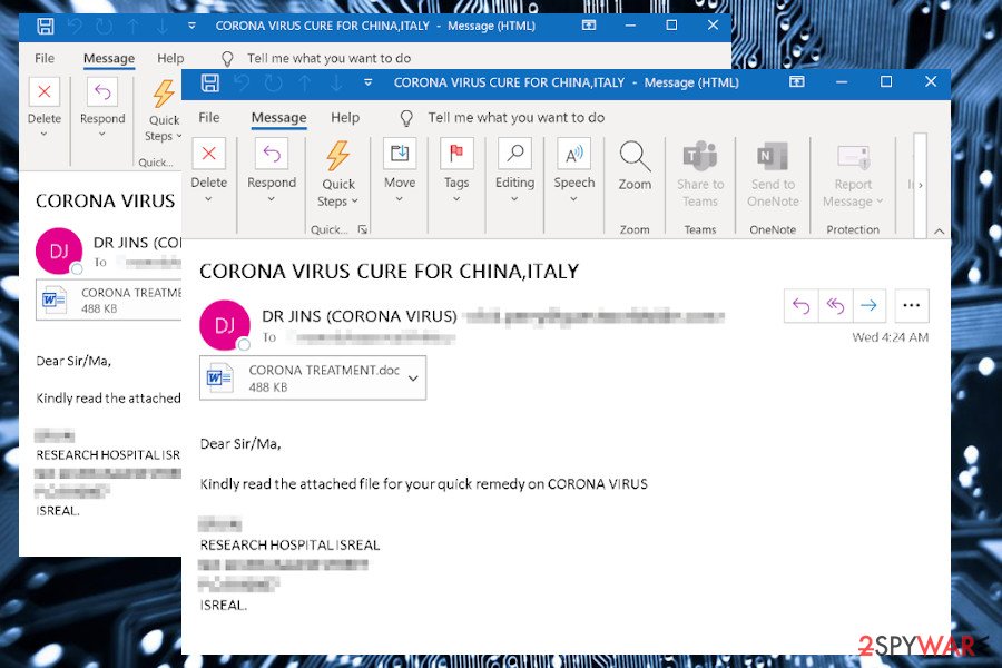 Corona-lock spam