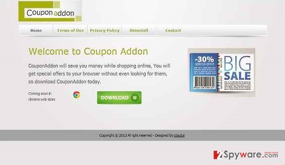 CouponAddon virus snapshot CouponAddon virus snapshot