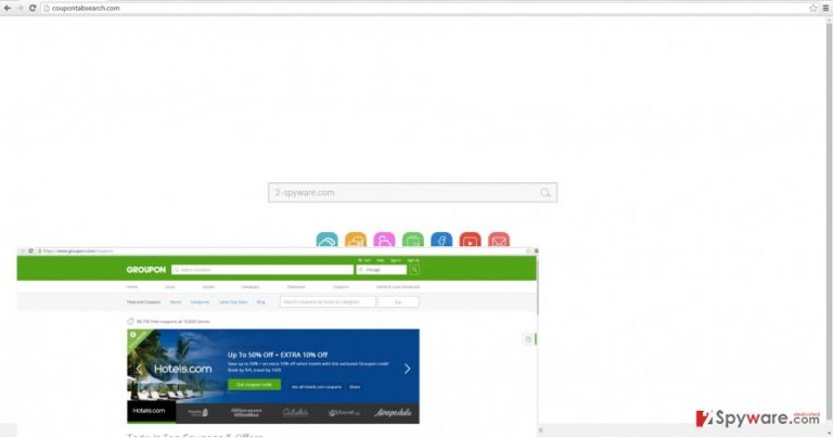 The screenshot of coupontabsearch.com