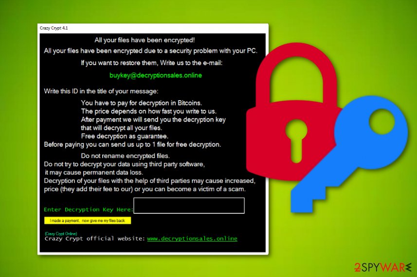 CrazyCrypt 4.1. ransomware virus