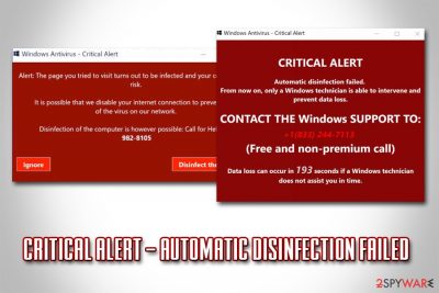 CRITICAL ALERT – Automatic disinfection failed