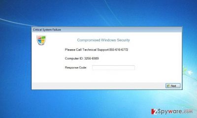 The example of a Compromised Windows Security notification