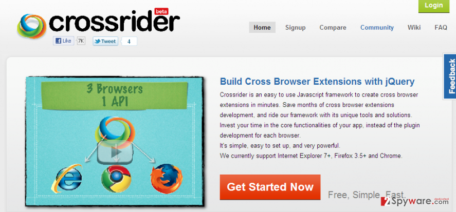 Search.crossrider.com redirect snapshot Search.crossrider.com redirect snapshot