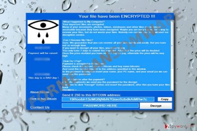 The image displaying CryForMe threat
